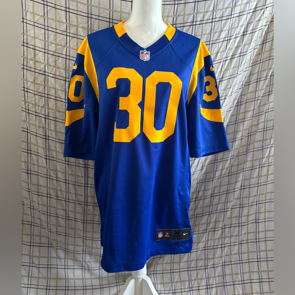 Men’s Nike Blue and Yellow Rams #30 Football Jersey